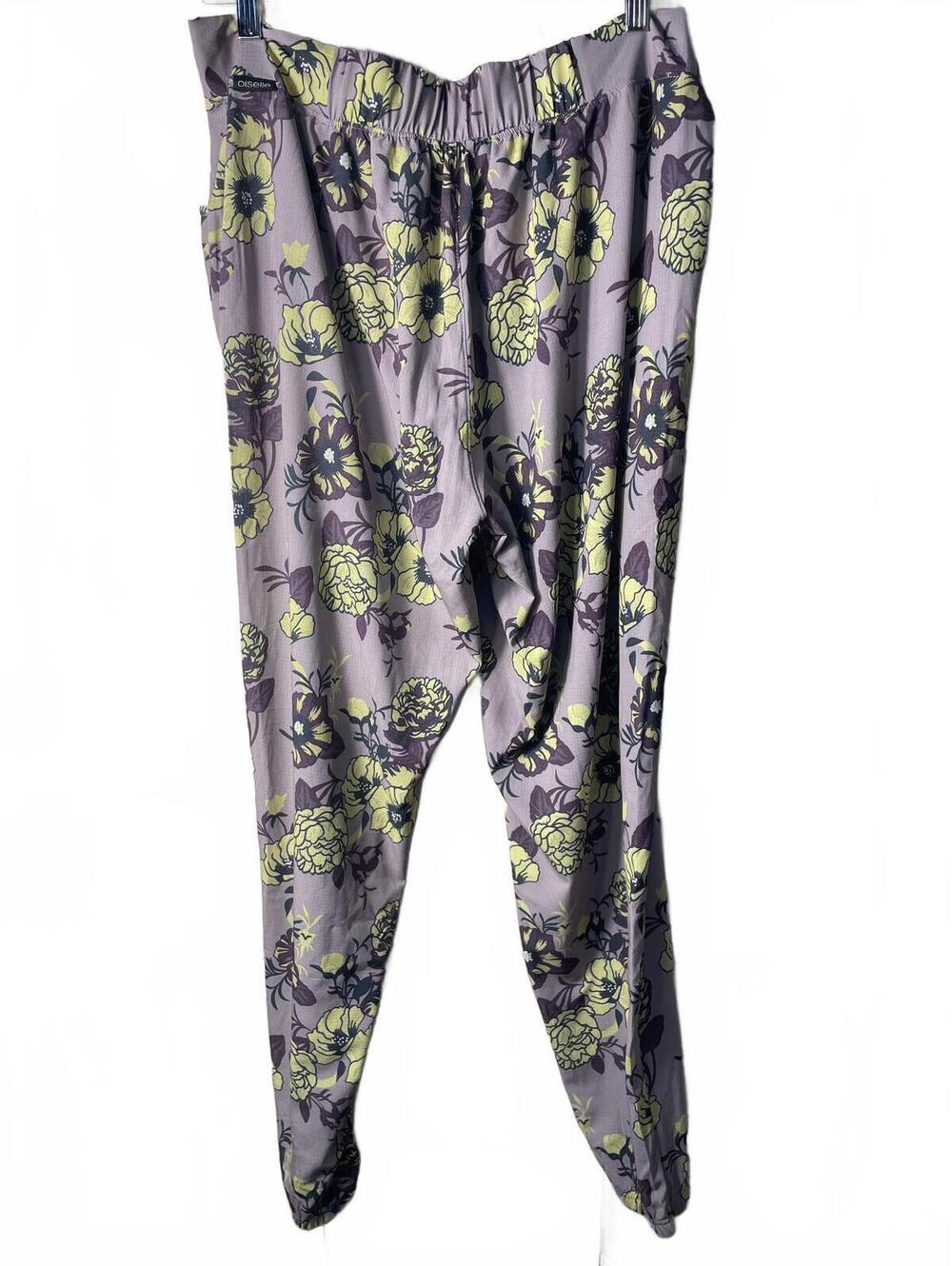 Oiselle Jogger Pants Womens Size XL Purple Benjamina Floral Relaxed Athletic New - Picture 2 of 9